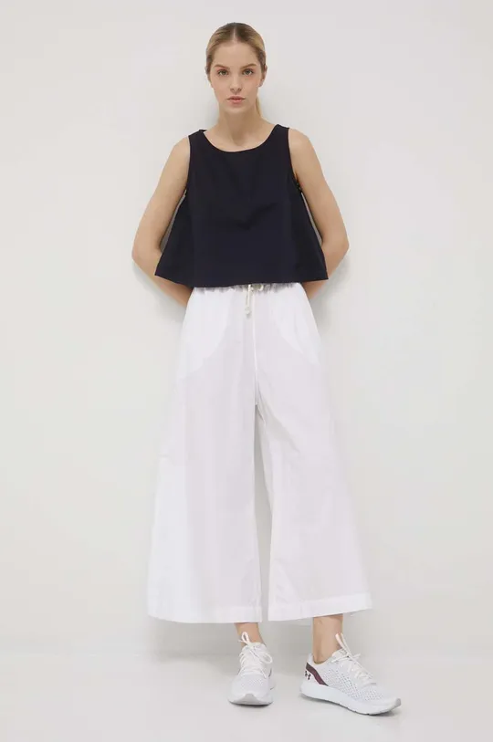 λευκό Βαμβακερό παντελόνι Deha Γυναικεία