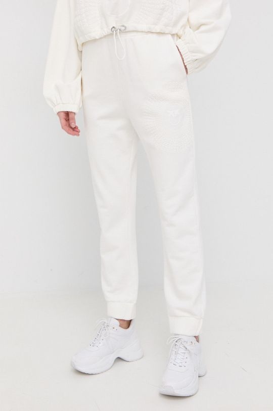 bílá Bavlněné kalhoty Pinko Dámský