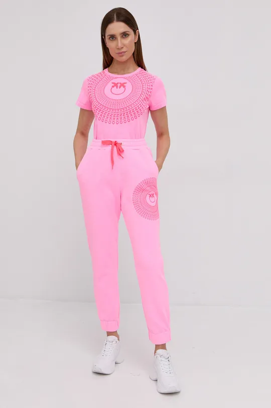 różowy Pinko Spodnie bawełniane Damski