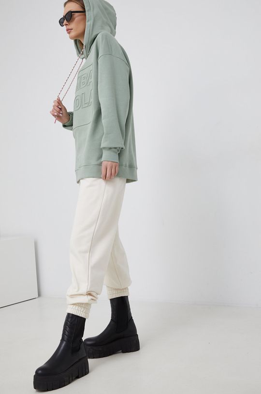 Chiara Ferragni Spodnie bawełniane kremowy