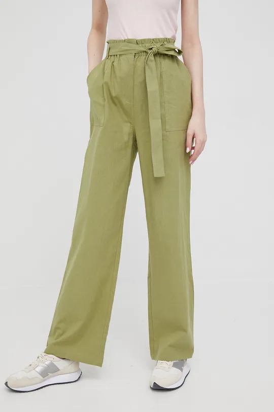 zöld Pepe Jeans nadrág vászonkeverékből Lourdes Női