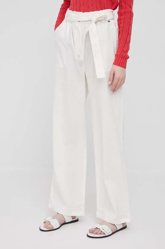λευκό Παντελόνι με λινό μείγμα Pepe Jeans Lourdes Γυναικεία