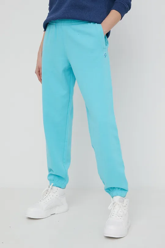 niebieski Superdry spodnie dresowe bawełniane Damski