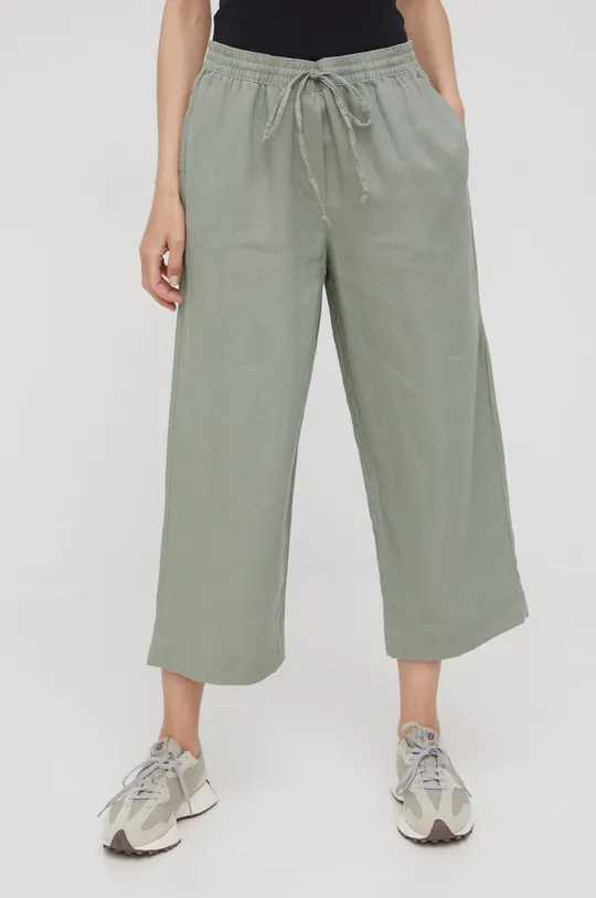 πράσινο Λινό παντελόνι DKNY Γυναικεία