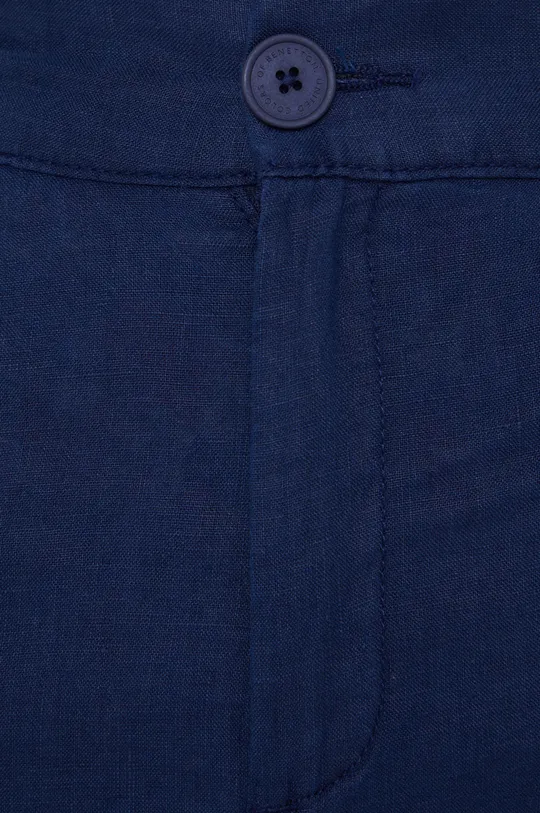 темно-синій Льняні штани United Colors of Benetton