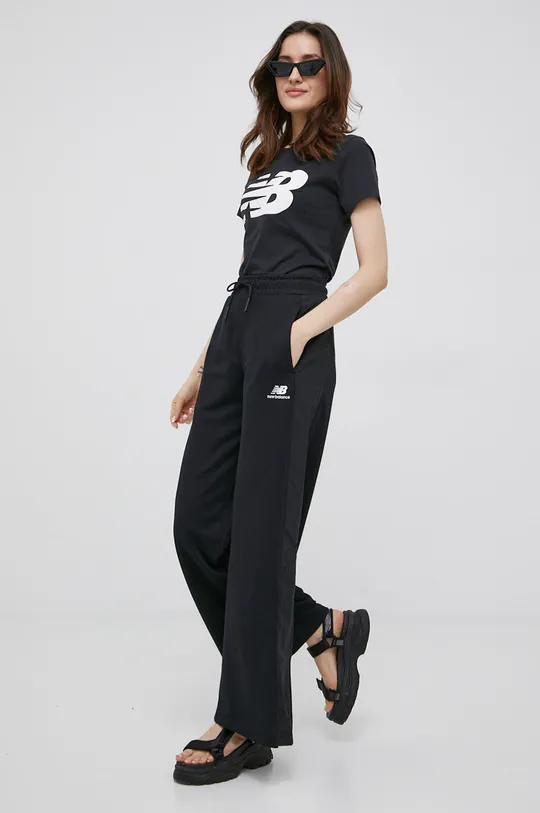 czarny New Balance spodnie WP21502BK Damski