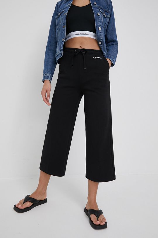 czarny Calvin Klein spodnie dresowe Damski