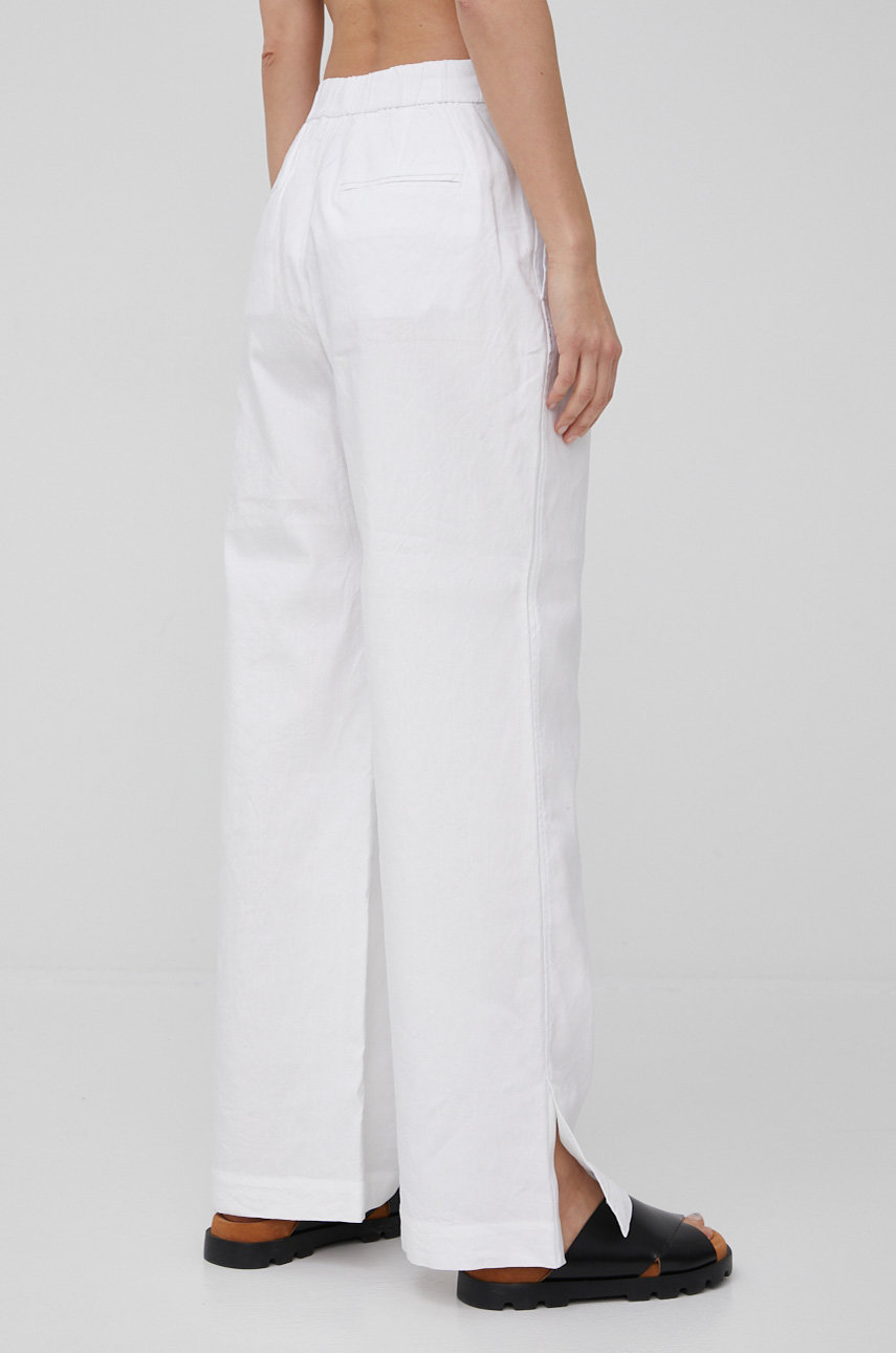 Calvin Klein spodnie lniane 2 % Elastan, 51 % Len, 47 % Lyocell