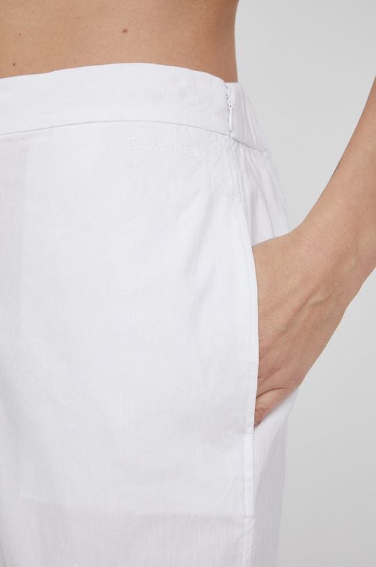 biały Calvin Klein spodnie lniane