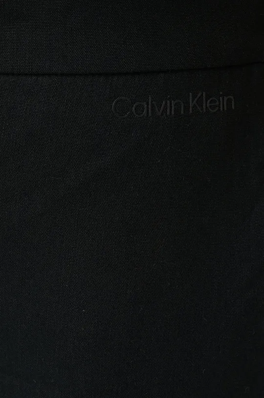 μαύρο Λινό παντελόνι Calvin Klein