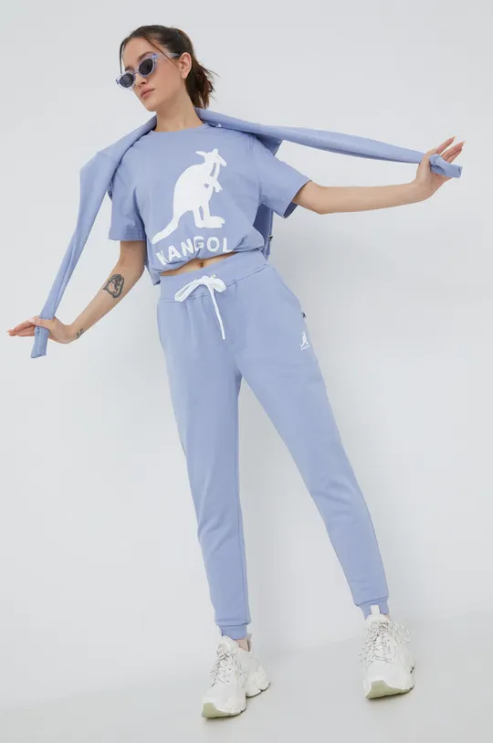 Βαμβακερό παντελόνι Kangol μπλε