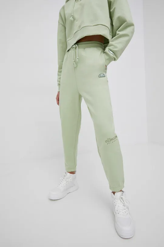πράσινο Βαμβακερό παντελόνι Ellesse Γυναικεία
