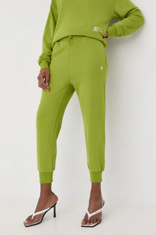 πράσινο Βαμβακερό παντελόνι Patrizia Pepe Γυναικεία