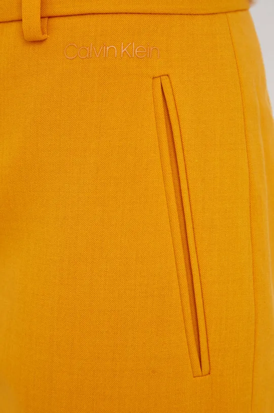 pomarańczowy Calvin Klein spodnie z domieszką wełny