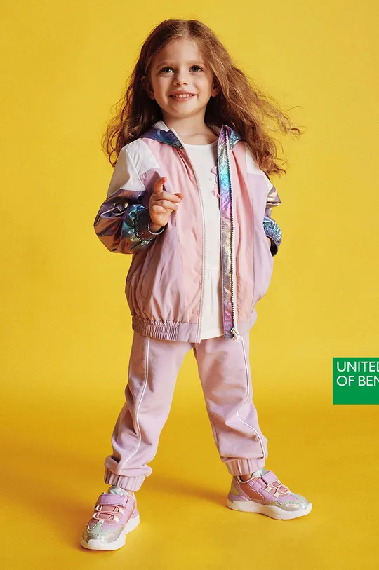 fioletowy United Colors of Benetton spodnie dziecięce
