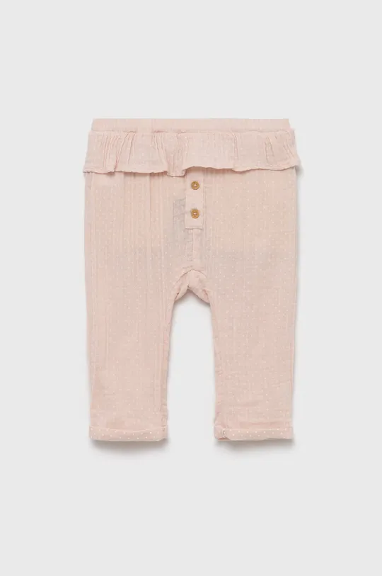 różowy United Colors of Benetton spodnie bawełniane dziecięce Dziewczęcy