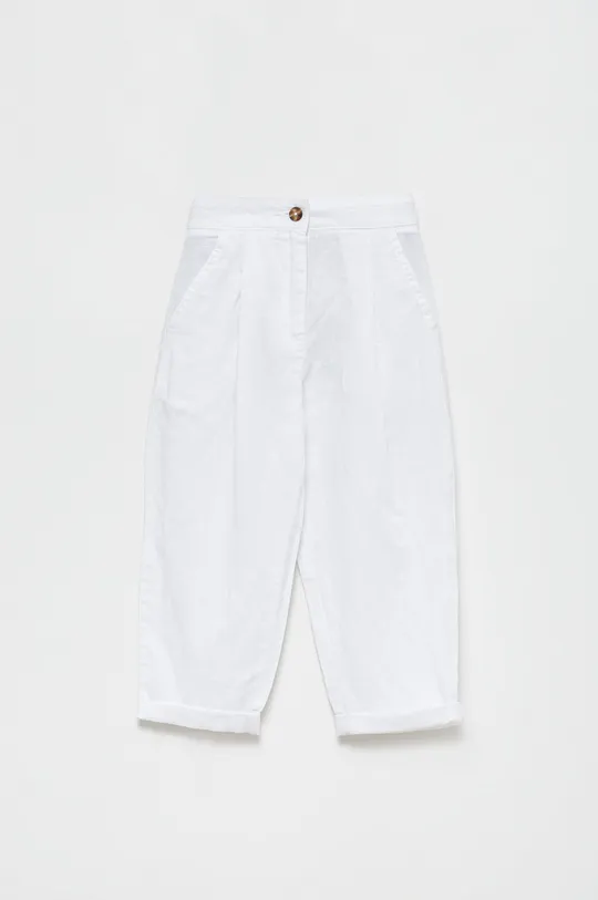 білий Дитячі штани з домішкою льону United Colors of Benetton Для дівчаток