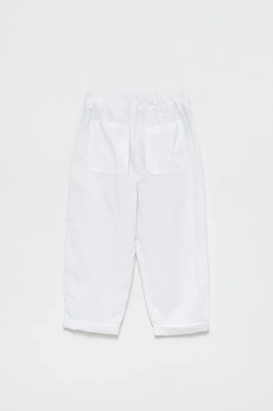 Παντελόνι με λινό μείγμα για παιδιά United Colors of Benetton λευκό