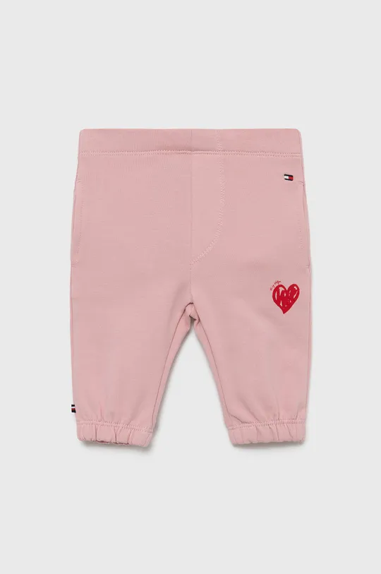 różowy Tommy Hilfiger spodnie dziecięce Dziewczęcy