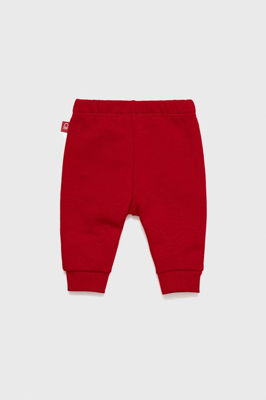 United Colors of Benetton spodnie bawełniane dziecięce ostry czerwony