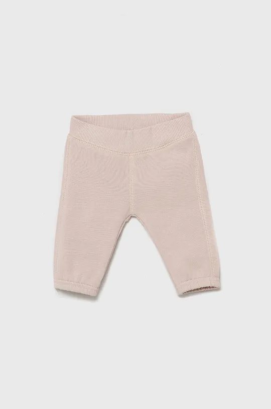 Детские хлопковые брюки United Colors of Benetton розовый