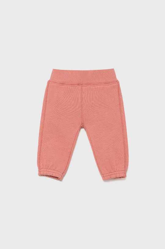 Детские хлопковые брюки United Colors of Benetton оранжевый