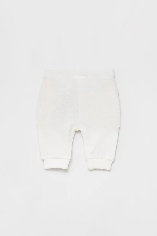 Detské bavlnené nohavice United Colors of Benetton biela