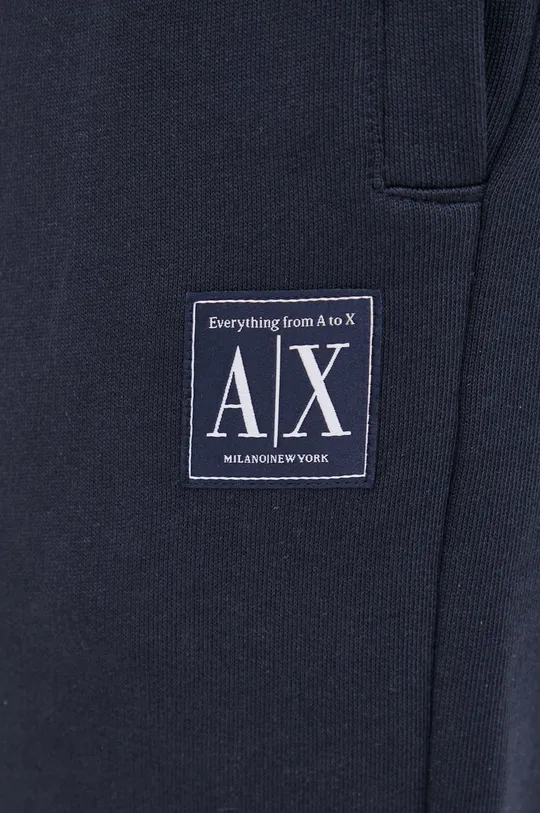 granatowy Armani Exchange spodnie dresowe bawełniane 3LZPAF.ZJFAZ