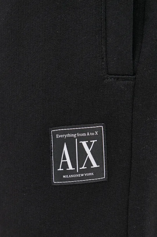 czarny Armani Exchange spodnie dresowe bawełniane 3LZPAF.ZJFAZ