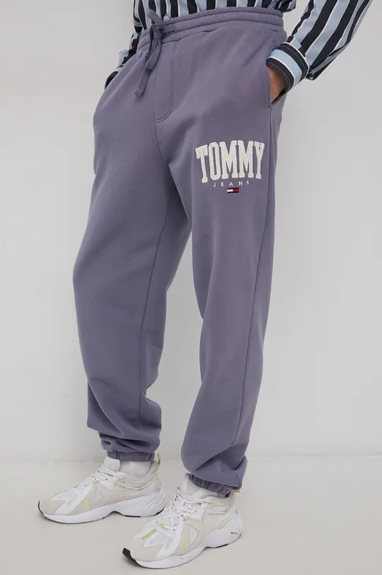 Nohavice Tommy Jeans fialová