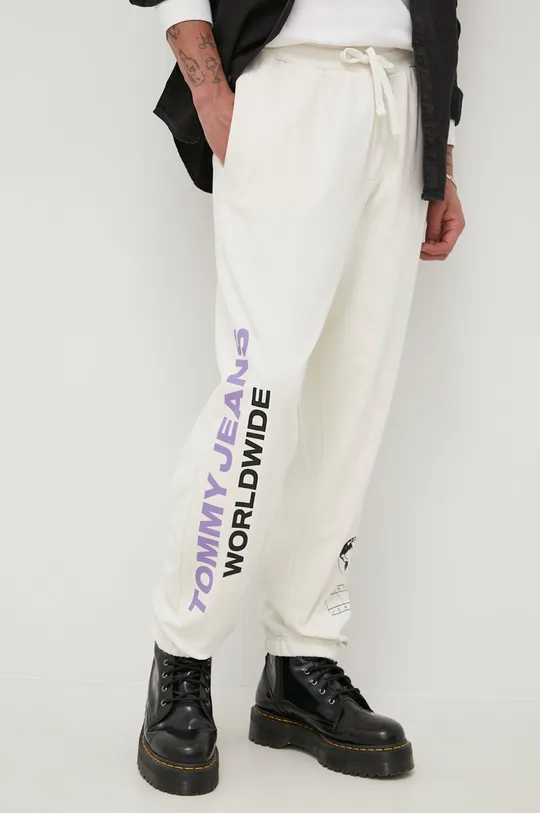 beżowy Tommy Jeans Spodnie bawełniane DM0DM12440.PPYY Męski