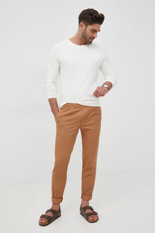 Tommy Hilfiger spodnie bawełniane brązowy