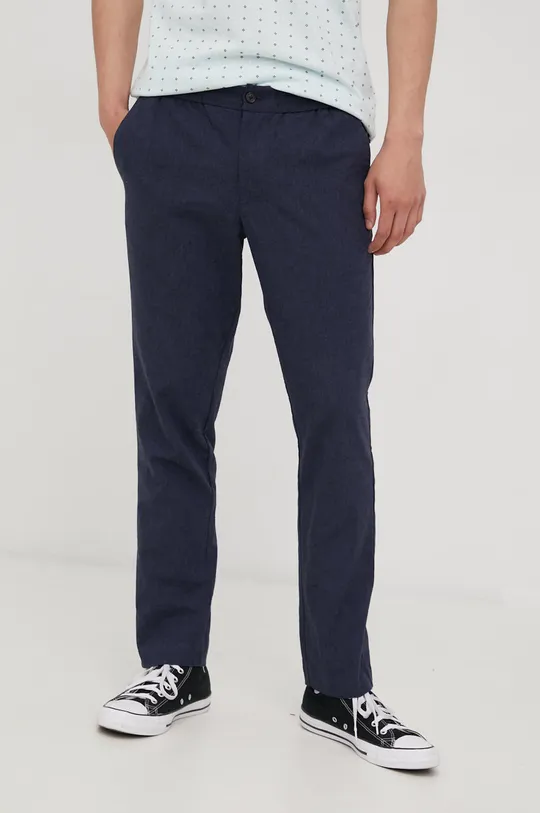 σκούρο μπλε Λινό παντελόνι Premium by Jack&Jones Ανδρικά