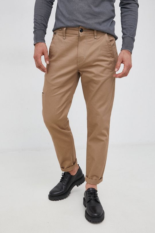 G-Star Raw Spodnie bawełniane brązowy