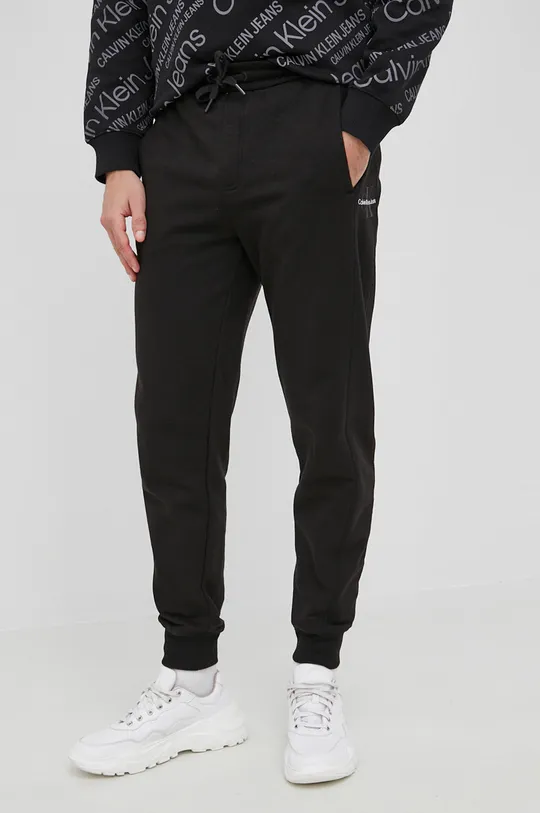 czarny Calvin Klein Jeans Spodnie bawełniane J30J319931.PPYY Męski