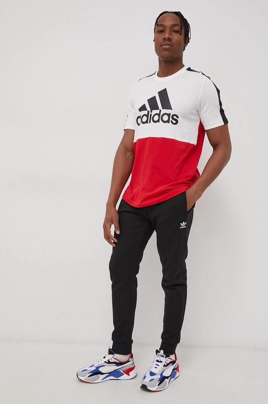 Βαμβακερό παντελόνι adidas Originals Adicolor μαύρο