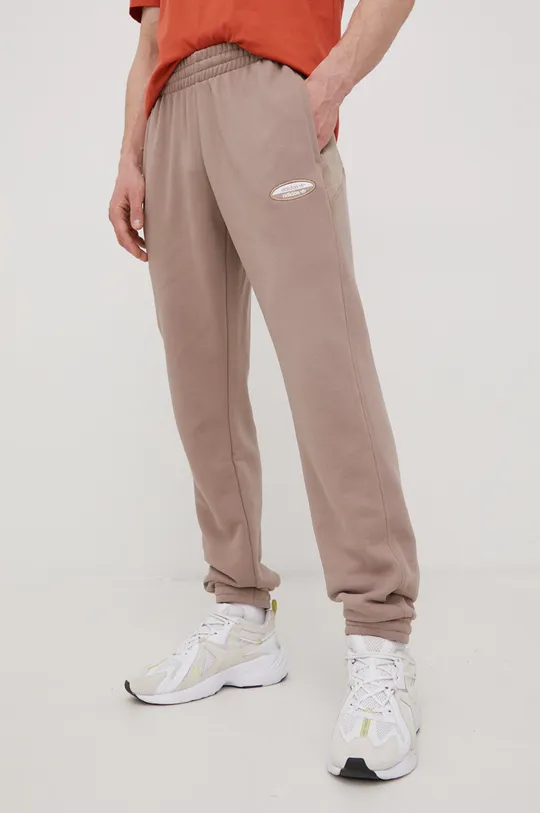 beżowy adidas Originals spodnie dresowe bawełniane HC9461 Męski