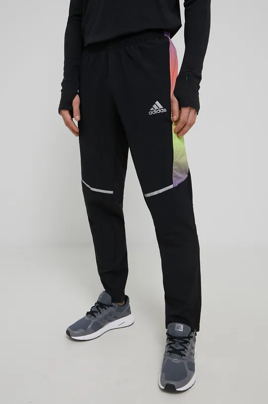 чёрный Штаны для бега adidas Performance H61158 Мужской
