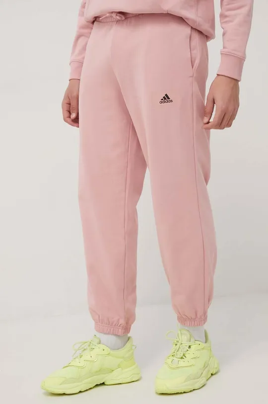 ροζ Βαμβακερό παντελόνι adidas Ανδρικά