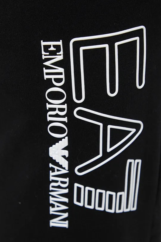 чорний Бавовняні штани EA7 Emporio Armani