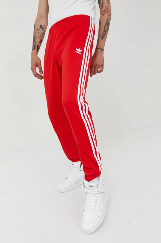 κόκκινο Παντελόνι φόρμας adidas Originals Adicolor Ανδρικά