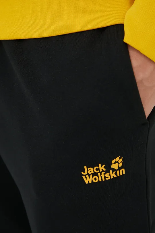czarny Jack Wolfskin spodnie dresowe bawełniane