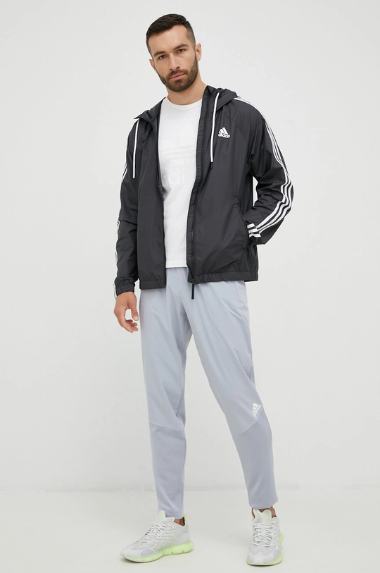 Hlače za vadbo adidas Performance siva