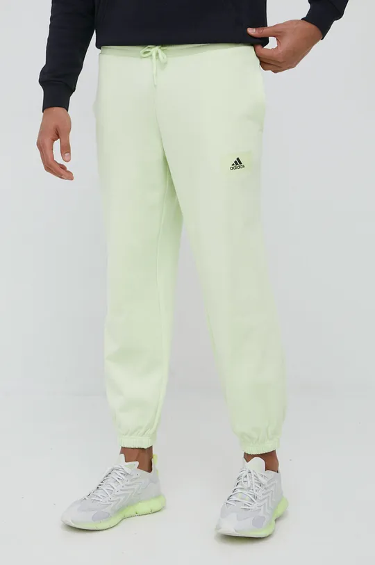 zielony adidas spodnie dresowe bawełniane HE4342 Męski