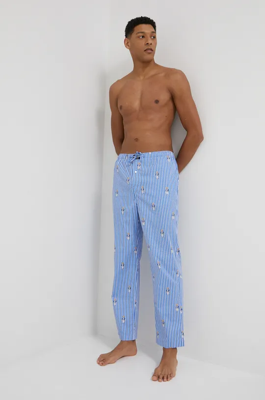 μπλε Βαμβακερό παντελόνι πιτζάμα Polo Ralph Lauren Ανδρικά