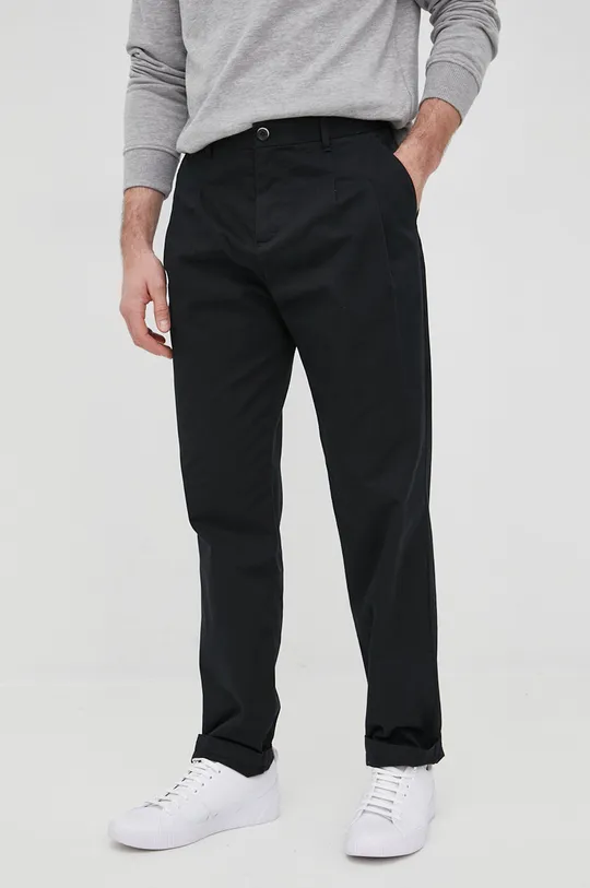 czarny Sisley spodnie bawełniane Męski