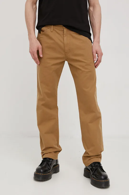 brązowy Superdry spodnie bawełniane