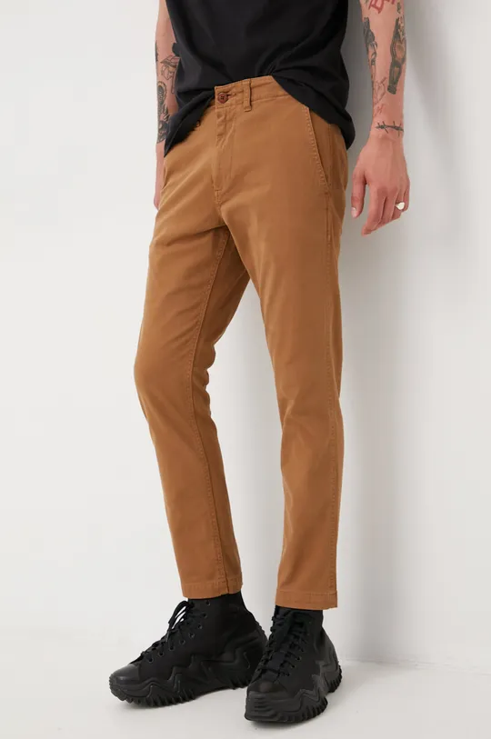 brązowy Superdry spodnie Męski
