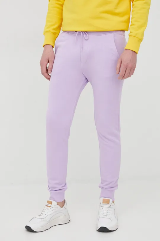 fioletowy United Colors of Benetton spodnie bawełniane Męski