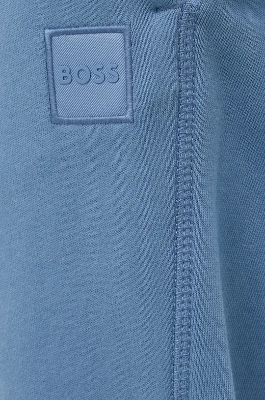 niebieski BOSS spodnie dresowe bawełniane BOSS ORANGE